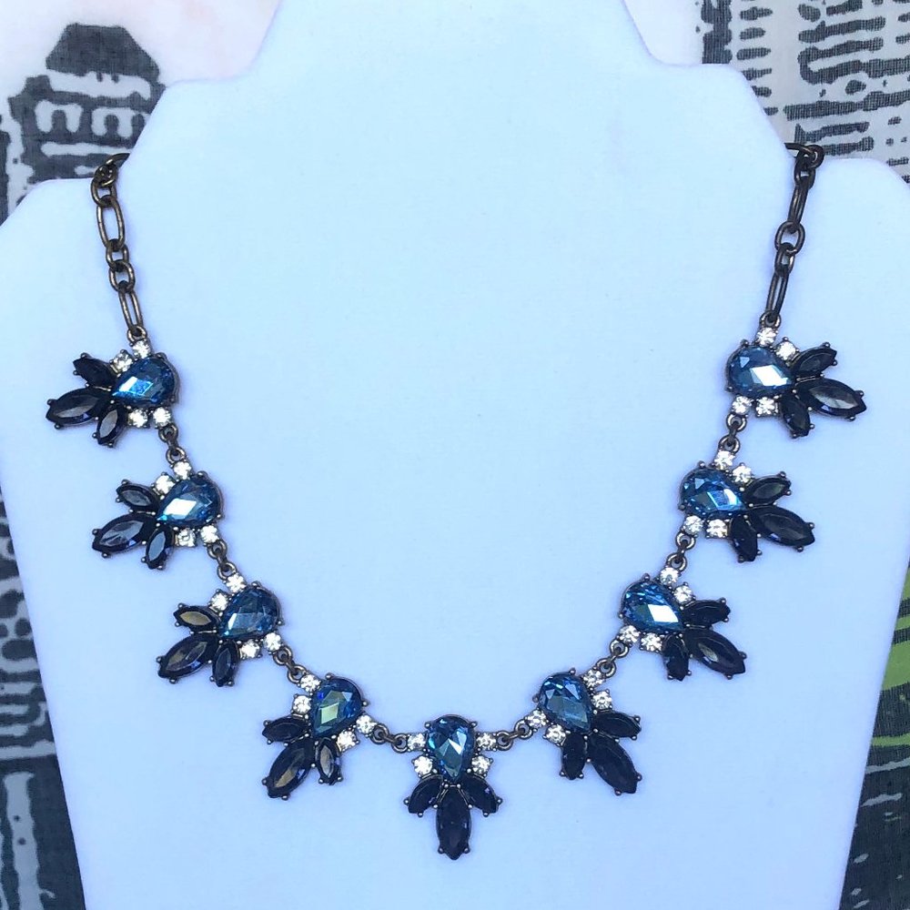 J. Crew Floral Rhinestone Statement Necklace